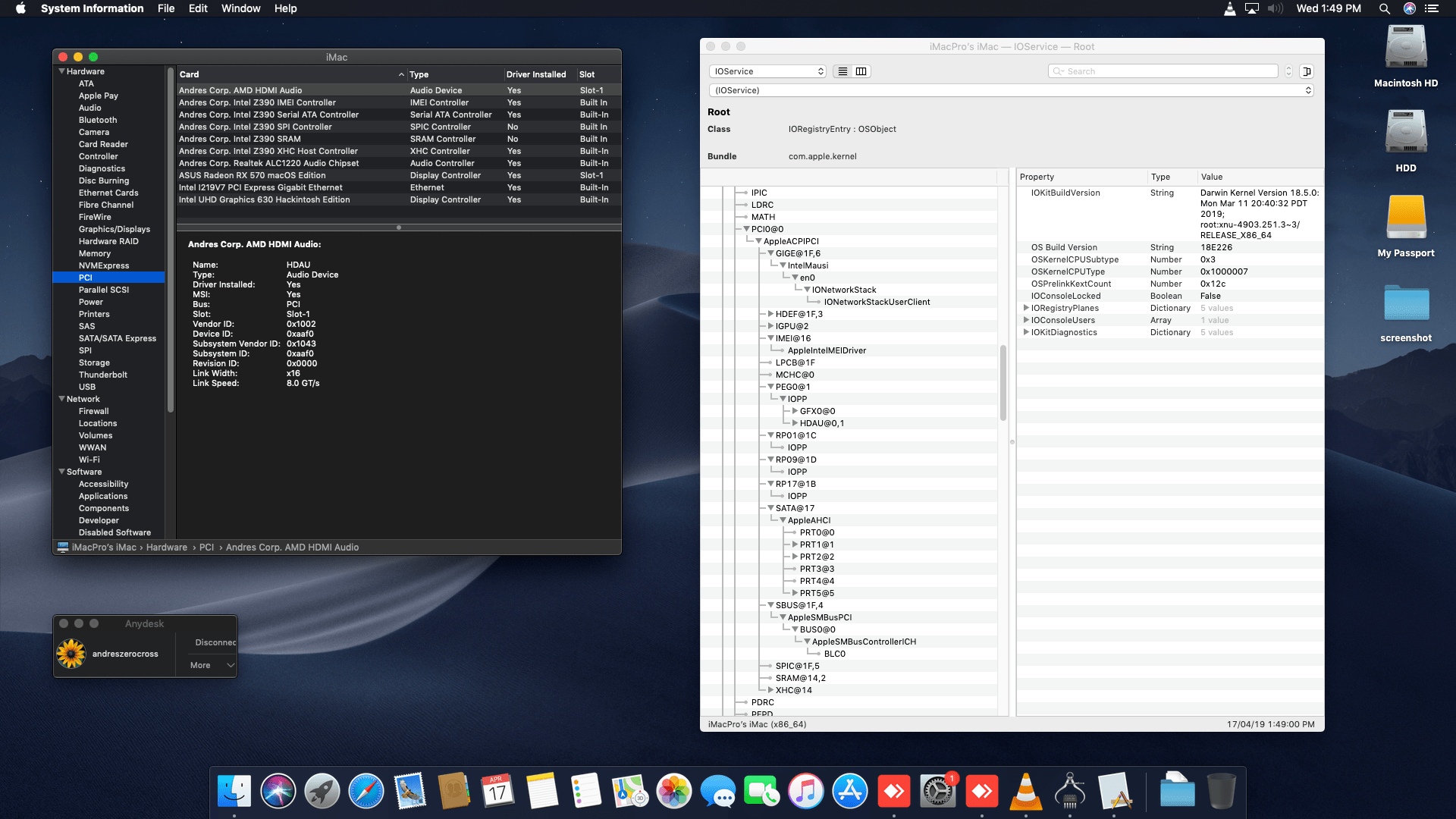 Succes Hackintosh macOS Mojave 10.14.4 Build 18E226 at Asus ROG Strix Z390-F Gaming + Intel Core i7 9700K + ASUS RX 570 4GB